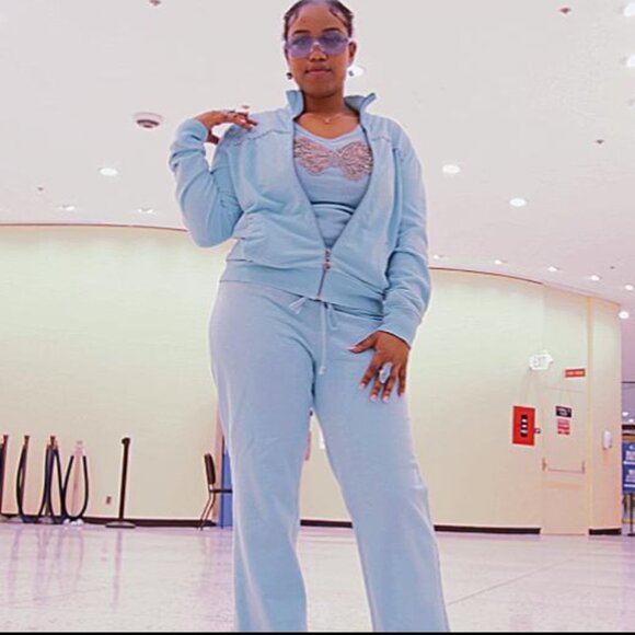 TWISTED HEART AMERICA 3 PIECE SWAVORSKI SWEAT SUIT Y2K RARE - Picture 3 of 8